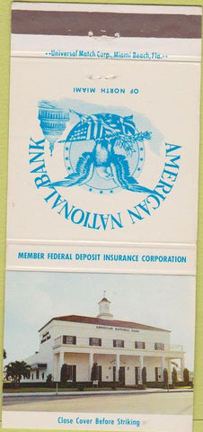 Matchbook Cover - American National Bank North Miami FL 30 Strike