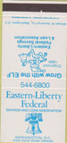 Matchbook Cover - Eastern Liberty Savings Loan Washington DC 30 Strike