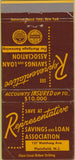 Matchbook Cover - Representative Savings Loan Plainfield NJ WEAR 30 Strike