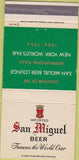Matchbook Cover - San Miguel Beer 1964 New York World's Fair 30 Strike