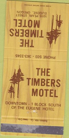 Matchbook Cover - Timers Motel Eugene OR 30 Strike