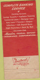 Matchbook Cover - Mercer County State Bank Sandy Lake PA 30 Strike