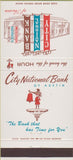 Matchbook Cover - City National Bank Austin TX 30 Strike