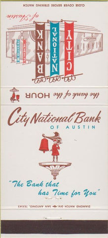 Matchbook Cover - City National Bank Austin TX 30 Strike