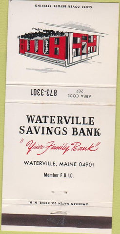 Matchbook Cover - Waterville Savings Bank ME 30 Strike