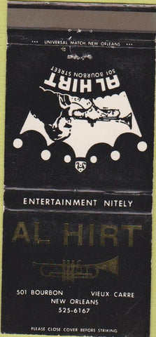 Matchbook Cover - Al Hirt Trumpet New Orleans LA 30 Strike