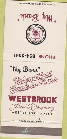 Matchbook Cover - Westbrook Trust Co ME 30 Strike