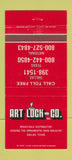Matchbook Cover - Art Lock Ornamental Iron Dallas TX 30 Strike