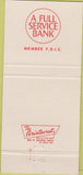 Matchbook Cover - Bank of Toccoa GA 30 Strike