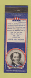 Matchbook Cover - 1930's Diamond Presidents Martin Van Buren