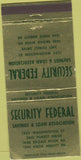 Matchbook Cover - Security Federal Columbia GA 30 Strike