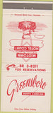 Matchbook Cover - Midtown Hotel Court Greensboro NC 30 Strike