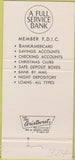 Matchbook Cover - Bank Americard 1st Bank Savannah GA 30 Strike