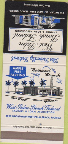 Matchbook Cover - West Palm Beach Federal Bank FL 30 Strike