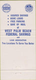 Matchbook Cover - West Palm Beach Federal Bank FL 30 Strike