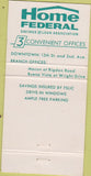 Matchbook Cover - Home Federal Savings Columbus GA 30 Strike