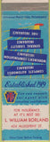 Matchbook Cover - Insurace William Borland NO TOWN