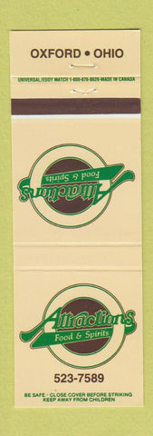 Matchbook Cover - Attractions Restaurant Oxford OH