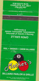 Matchbook Cover - Mother's Billiard Parlor Charlotte NC WEAR 30 Strike