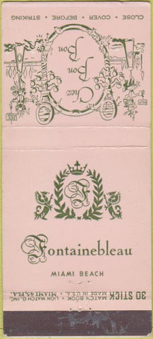 Matchbook Cover - Chez Bon Bon Miami Beach FL 30 Stick