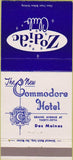 Matchbook Cover - Commodore Hotel Des Moines IA 30 Strike