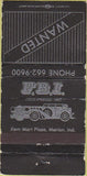 Matchbook Cover - FBI Wanted Marion IN WEAR 30 Strike