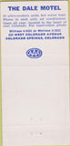 Matchbook Cover - The Dale Motel Colorado Springs CO 30 Strike