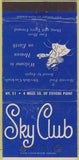 Matchbook Cover - Sky Club Stevens Point jWORN 30 Strike