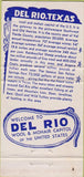 Matchbook Cover - Del Rio National Bank TX lamb 30 Strike