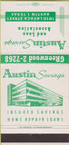 Matchbook Cover - Austin Savings Bank Austin TX 30 Strike