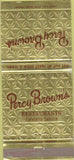 Matchbook Cover - Percy Brown's Restaurant Wilkes Barre PA 30 Strike