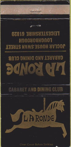 Matchbook Cover - La Ronde Cabaret Loughborough 30 Strike