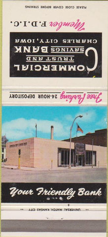 Matchbook Cover - Commerical Trust Savings Bank Charles City IA 30 Strike