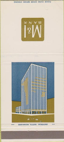 Matchbook Cover - M and I bank Milwaukee WI 30 Strike