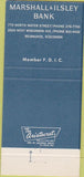 Matchbook Cover - M and I bank Milwaukee WI 30 Strike
