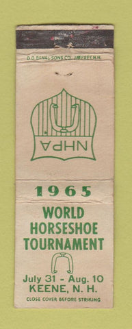 Matchbook Cover - 1965 World Horseshoe Tournament Keene NH WORN