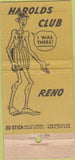 Matchbook Cover - Harolds Club Reno NV 30 Stick