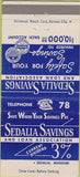 Matchbook Cover - Sedalia Savings Loan MO 30 Strike