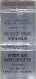 Matchbook Cover - Metropolitan Savings Kansas City MO 30 Strike