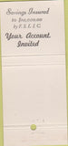 Matchbook Cover - Metropolitan Savings Kansas City MO 30 Strike