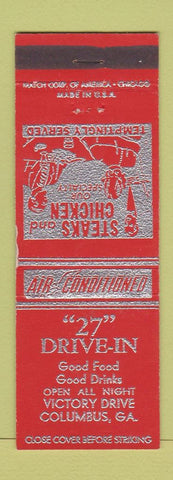 Matchbook Cover - 27 Drive In Columbus GA