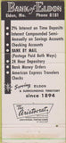 Matchbook Cover - Bank of Eldon MO 30 Strike