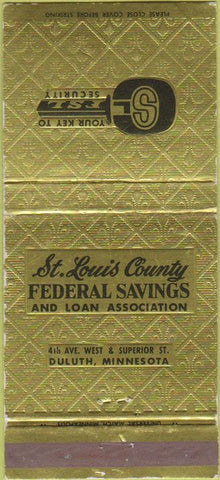 Matchbook Cover - ST Louis County Federal Duluth MN 30 Strike