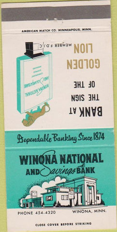 Matchbook Cover - Winona National Bank 30 Strike