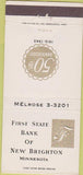 Matchbook Cover - First State Bank New Brighton MN 30 Strike