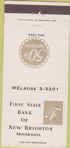 Matchbook Cover - First State Bank New Brighton MN 30 Strike
