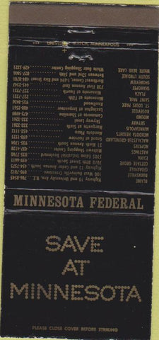 Matchbook Cover - Minnesota Federal Bank 30 Strike
