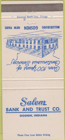 Matchbook Cover - Salem Bank Trust Goshen IN 30 Strike