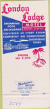 Matchbook Cover - London Lodge Motel New Orleans LA 30 Strike