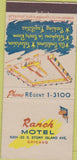 Matchbook Cover - Ranch Motel Chicago IL 21 Stick Feature